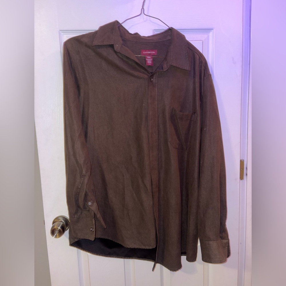 Men's Brown Corduroy Button-Up